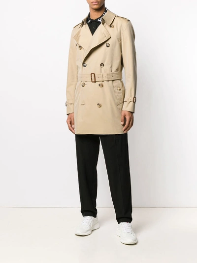 Shop Burberry Classic Trench In Beige