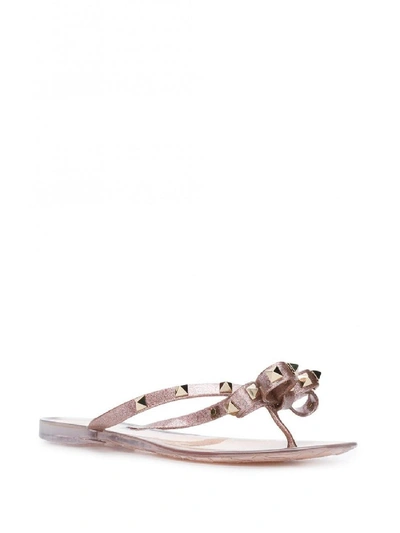 Shop Valentino Rockstud Thongs In Multicolor