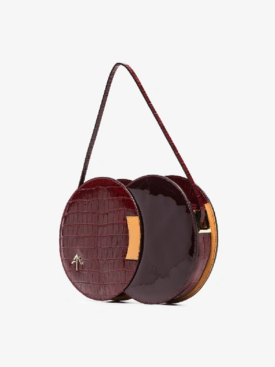 Shop Manu Atelier Twist Leather Bag In Violet