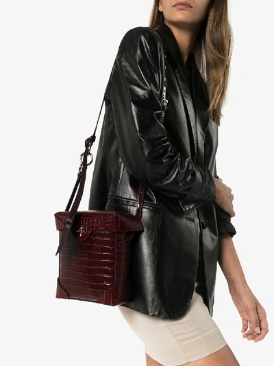 Shop Manu Atelier Mini Pristine Leather Bag In Violet