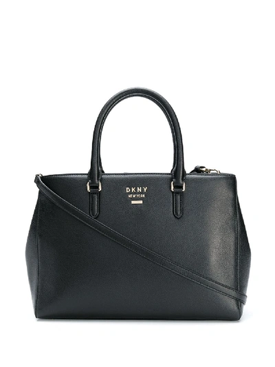 Shop Dkny Whitney Leather Bag In Black