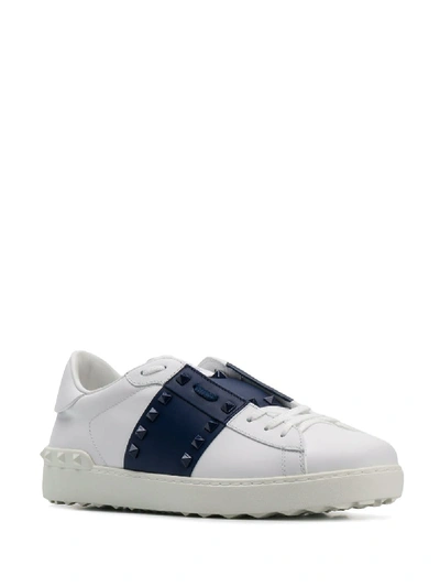 Shop Valentino Rockstud United Sneakers In White