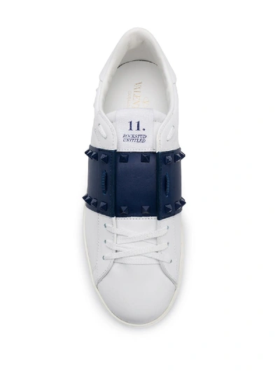 Shop Valentino Rockstud United Sneakers In White