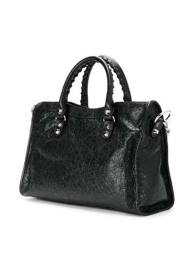 Shop Balenciaga City Classic Small Leather Shoulder Bag In Black