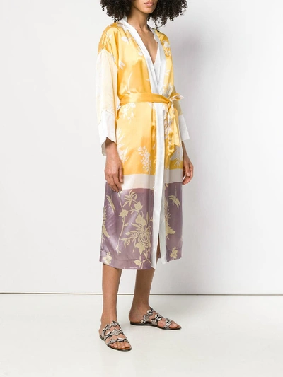 Shop Forte Forte Printed Kimono In Yellow