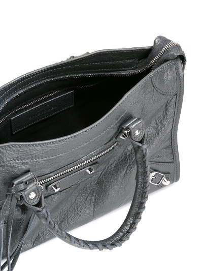 Shop Balenciaga City Classic Small Leather Shoulder Bag In Grey