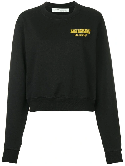 Shop Off-white Crewneck Logo Sweatshirt In Black