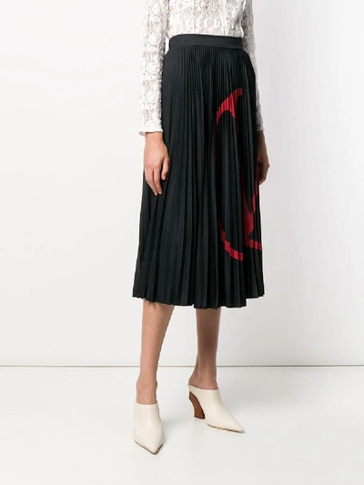 Shop Valentino Long Skirt In Black