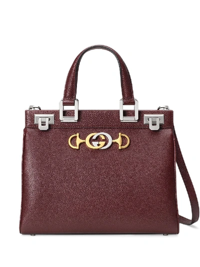 Shop Gucci Zumi Leather Bag In Red