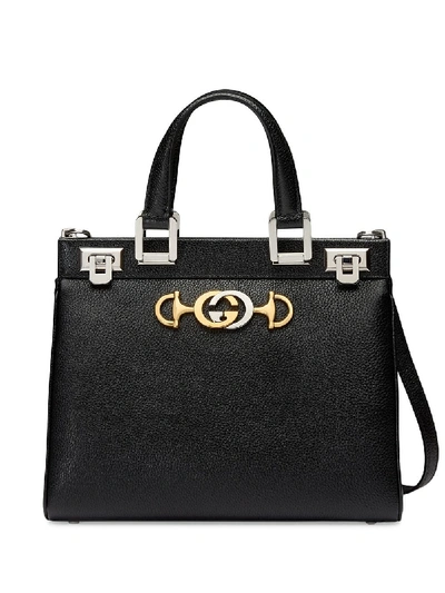 Shop Gucci Zumi Leather Bag In Black