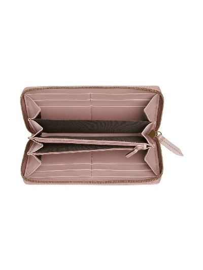 Shop Gucci Gg Marmont Leather Zip Around Wallet In Pink