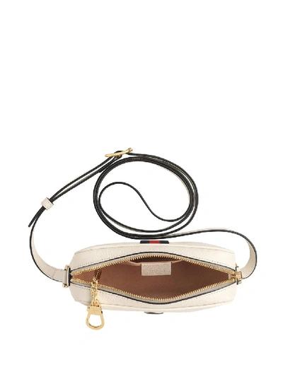 Shop Gucci Ophidia Leather Crossbody Bag In White