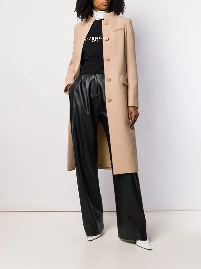 Shop Givenchy Wool Coat In Brown