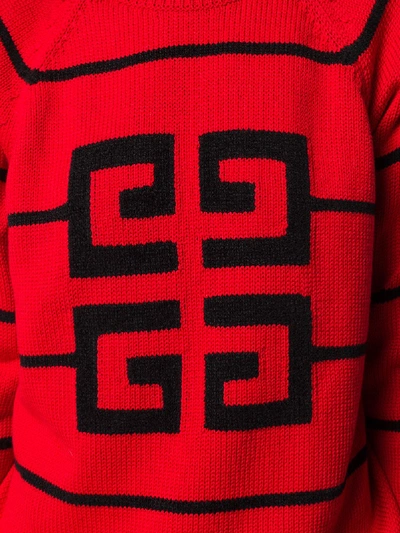 Shop Givenchy 4g Logo Wool Jumper In Red