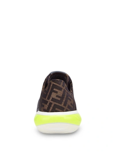 Shop Fendi Calfskin Sneaker With Ff Embroidery In Black