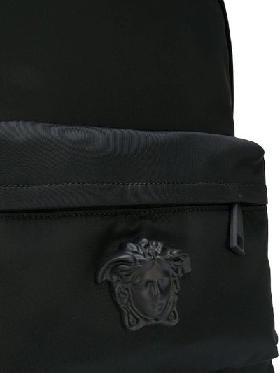 Shop Versace Logo Backpack In Black