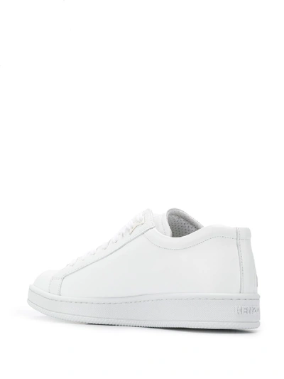 Shop Kenzo Leather Sneakers In White