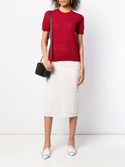 Shop Fendi Ff Cotton Top In Red