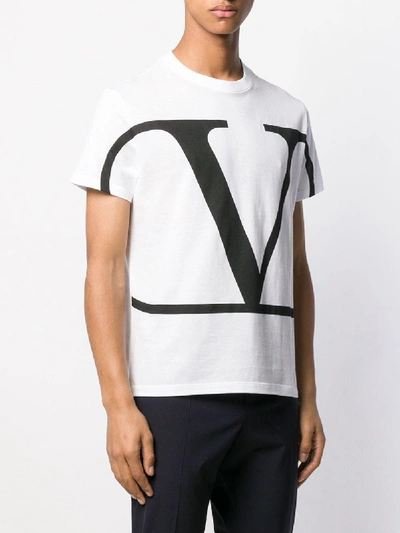 Shop Valentino Cotton T-shirt With Logo In White
