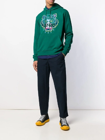 Shop Kenzo Cotton Hoodie In Green