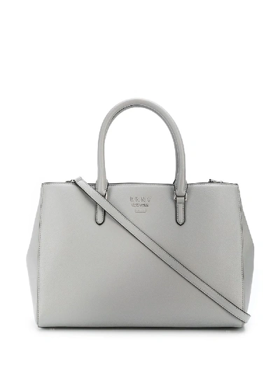 Shop Dkny Whitney Leather Bag In Grey