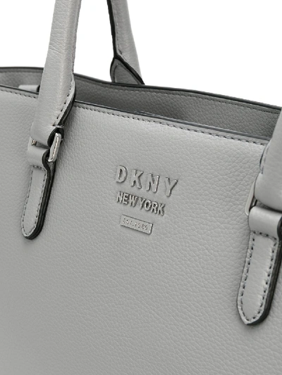 Shop Dkny Whitney Leather Bag In Grey