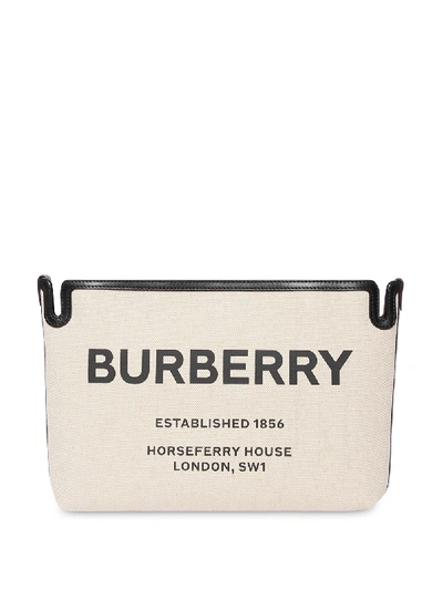 Shop Burberry Logo Cotton Pouch