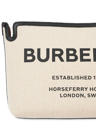 Shop Burberry Logo Cotton Pouch