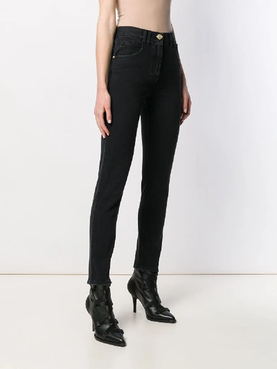 Shop Balmain Slim Cotton Jeans In Black
