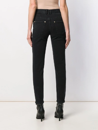 Shop Balmain Slim Cotton Jeans In Black