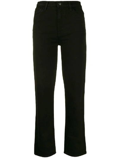 Shop J Brand High Rise Straight Jules Jeans In Black