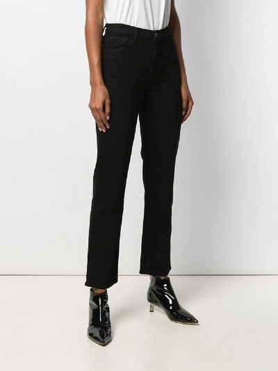 Shop J Brand High Rise Straight Jules Jeans In Black