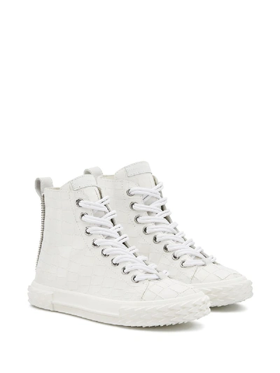 Shop Giuseppe Zanotti Blabber Leather Sneakers In White