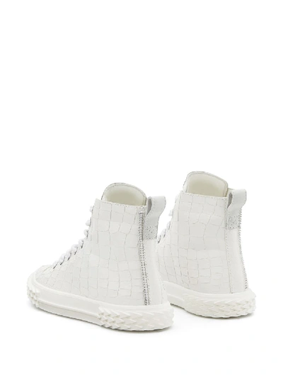 Shop Giuseppe Zanotti Blabber Leather Sneakers In White