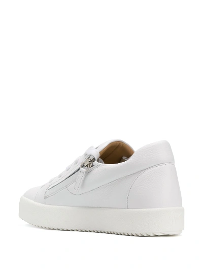 Shop Giuseppe Zanotti May London Leather Sneakers In White