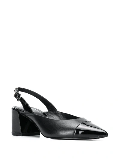 Shop Michael Michael Kors Mila Patent Leather Slingback In Black