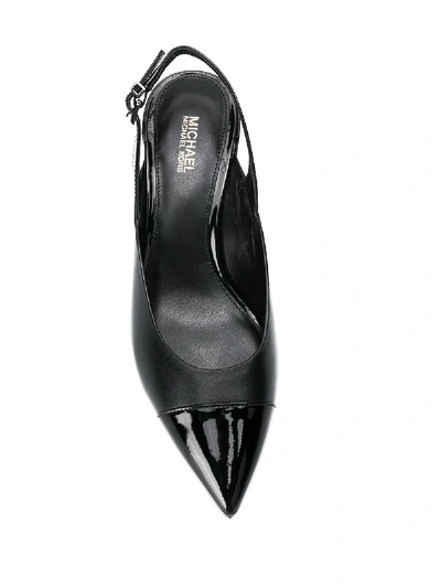 Shop Michael Michael Kors Mila Patent Leather Slingback In Black