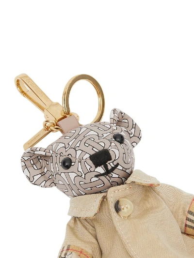 Shop Burberry Thomas Trench Keyring In Beige
