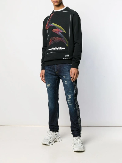 Shop Balmain Printed Sweatshirt In Multicolor