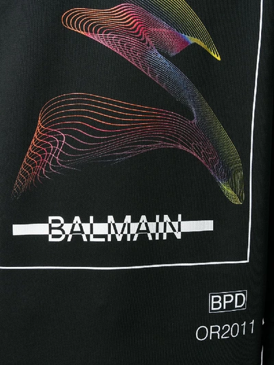 Shop Balmain Printed Sweatshirt In Multicolor