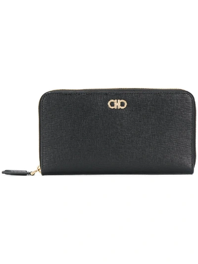 Shop Ferragamo Leather Wallet In Black