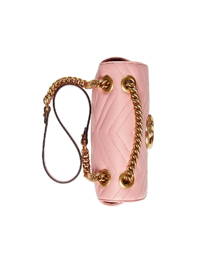 Shop Gucci Gg Marmont Leather Bag In Pink