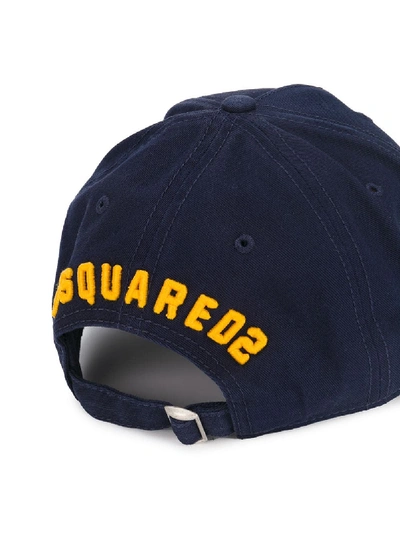 Shop Dsquared2 Gabardine Written Baseball Cap In Blue