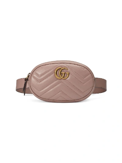 Shop Gucci Gg Marmont Mini Leather Beltbag In Pink