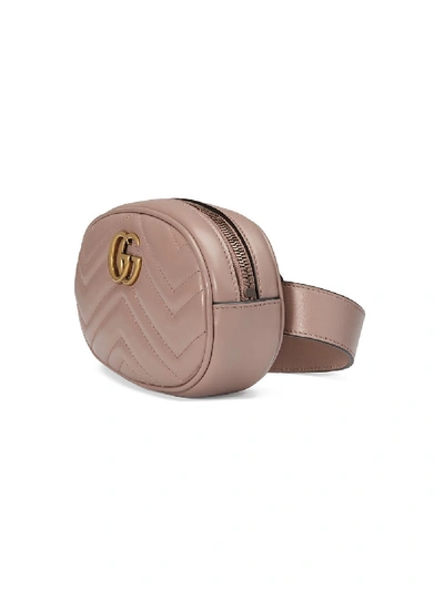 Shop Gucci Gg Marmont Mini Leather Beltbag In Pink