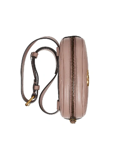 Shop Gucci Gg Marmont Mini Leather Beltbag In Pink