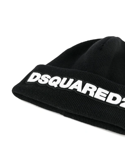 Shop Dsquared2 Logo Wool Hat In Black