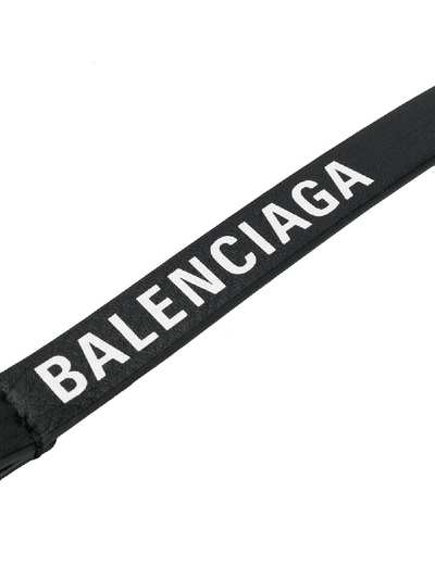 Shop Balenciaga Logo Keychain In Black
