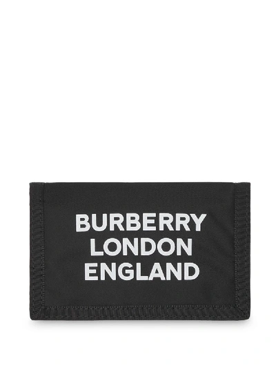 Shop Burberry Logo Print Wallet In Black