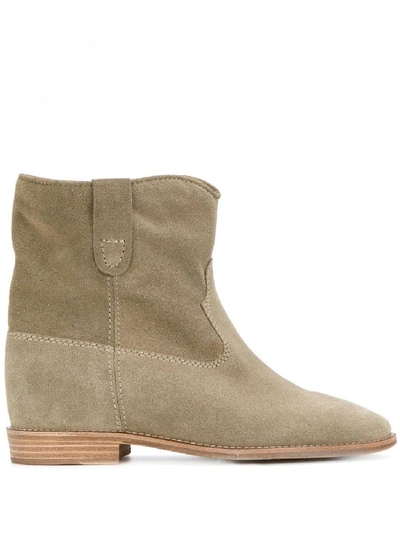 Shop Isabel Marant Crisi Leather Boots In Grey